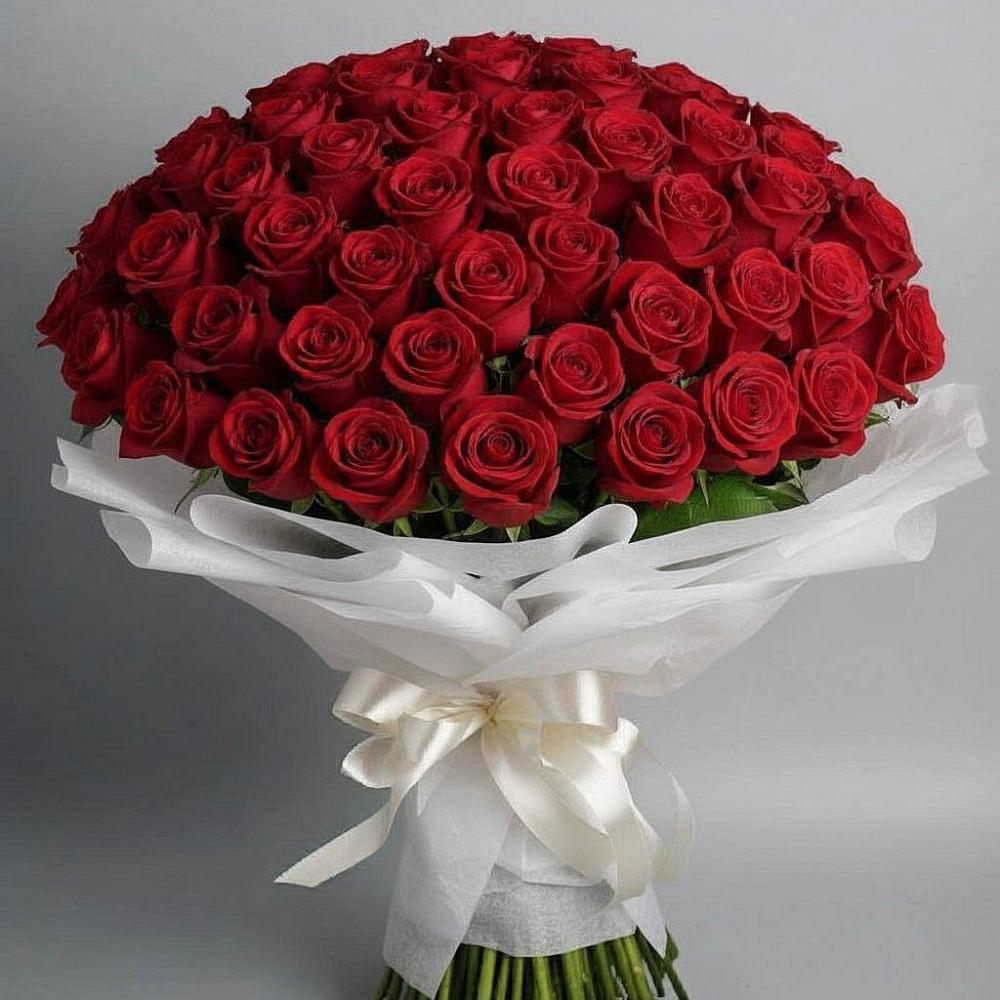 Букет 101 Красная роза Блэк Мэджик в Баляге
